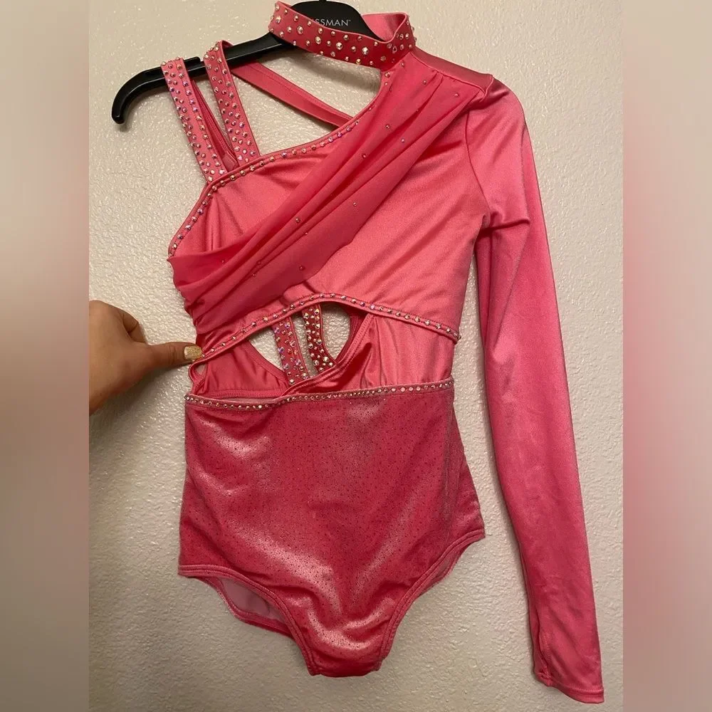 Weissman elite solo dance custom hot pink costume contemporary jazz 17343 MC